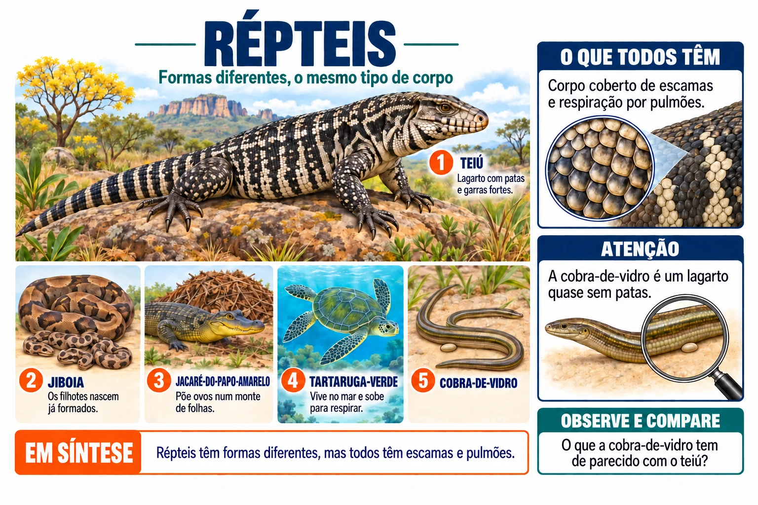 Folha ilustrada: Répteis